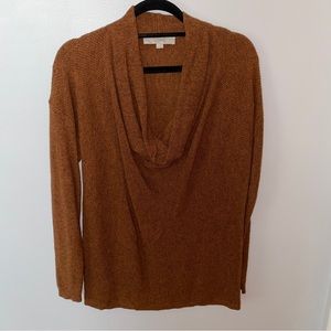 NWOT LOFT Cowl Turtleneck Sweater size Medium Orange/Brown he’s there’s color